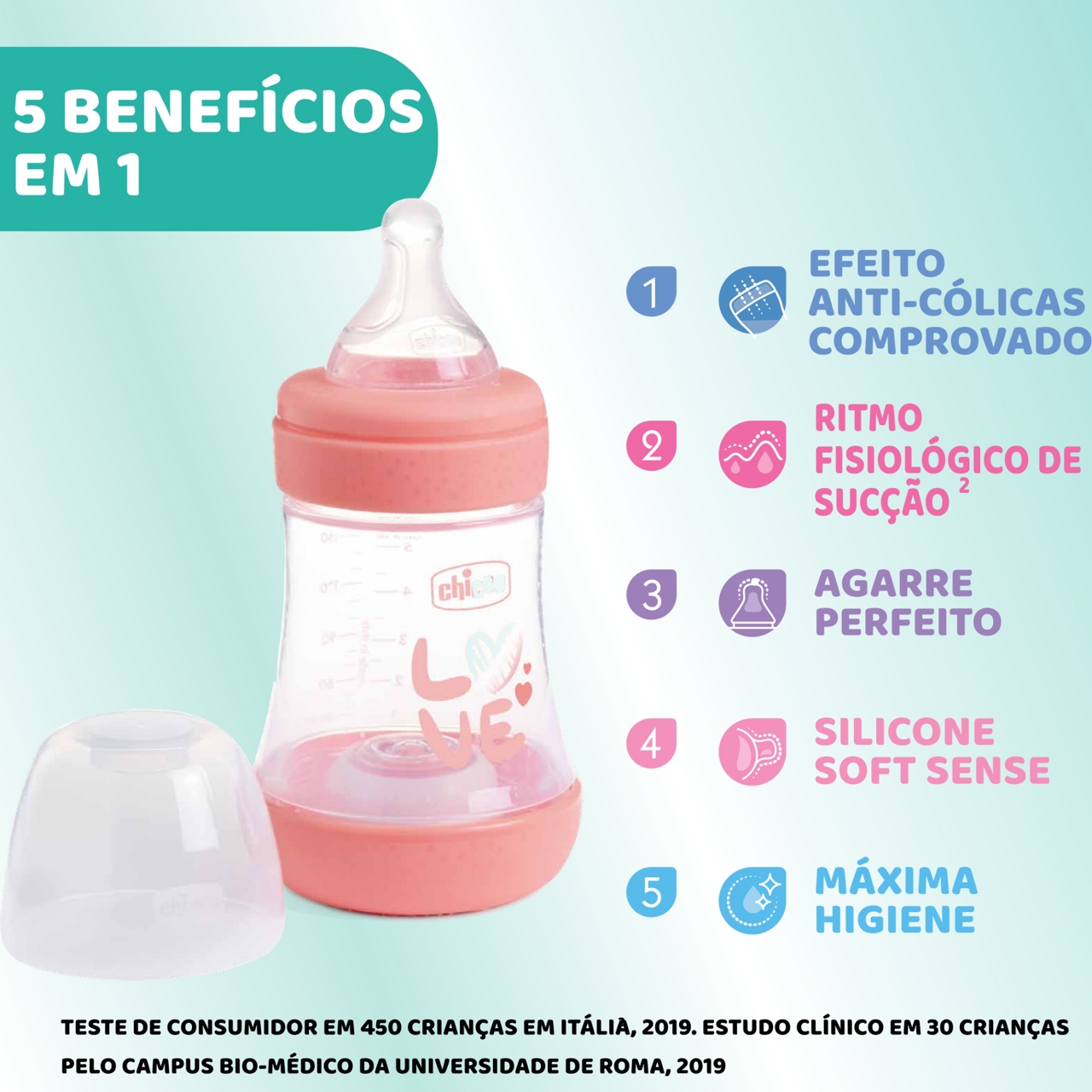 BIBERÃO PERFECT 5 150ML FLUXO NORMAL Chicco - 2