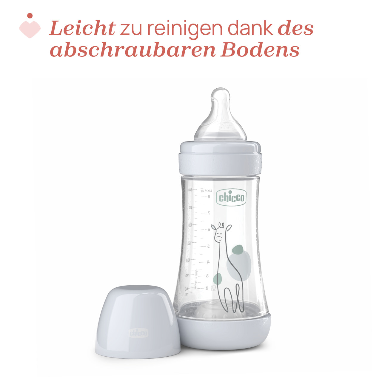 Babyfl&auml;schchen Perfect 5, 240ML, Mittlerer Fluss, Silikon null - 4