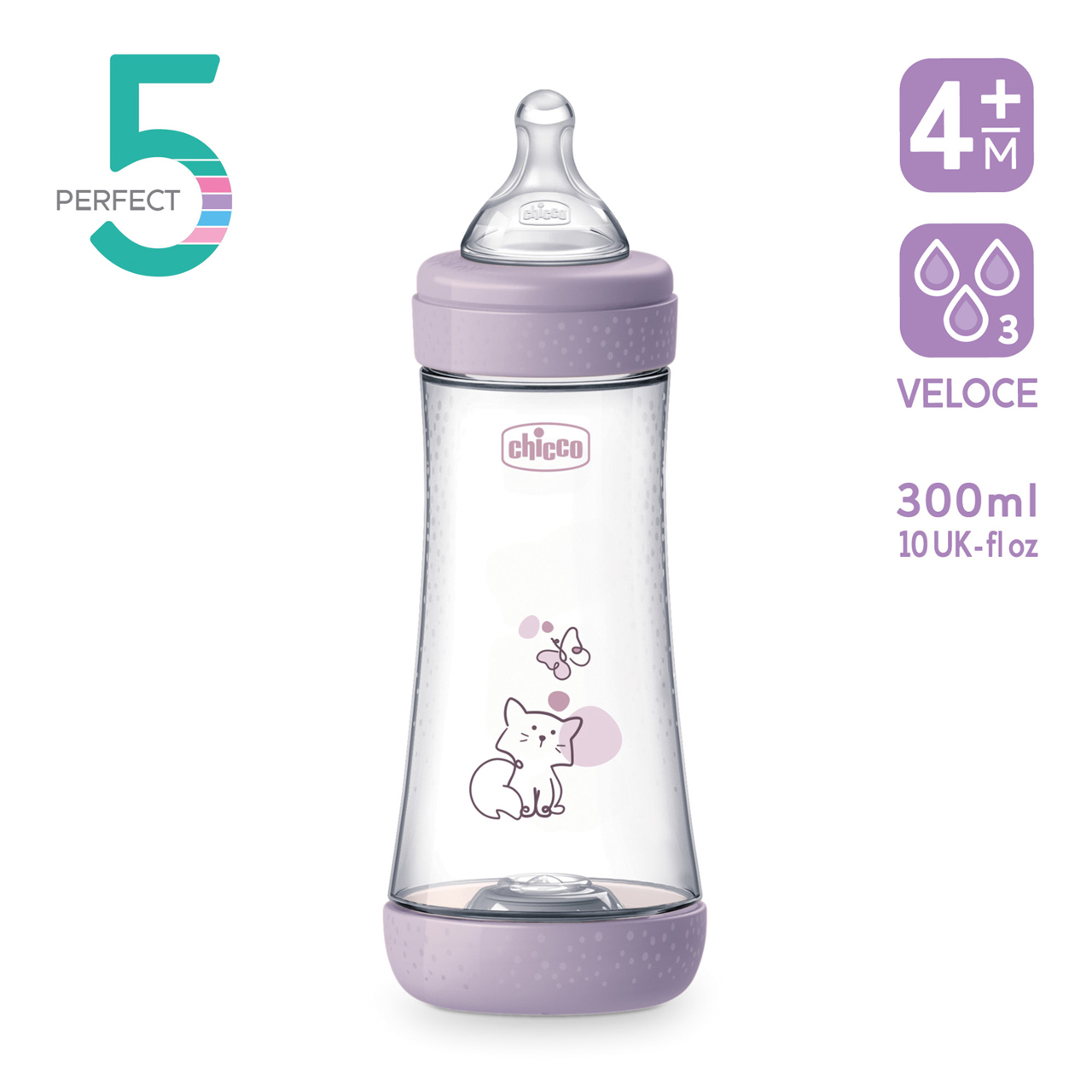 Biberon Perfect 5 Flusso Rapido (300 ml) Chicco - 2