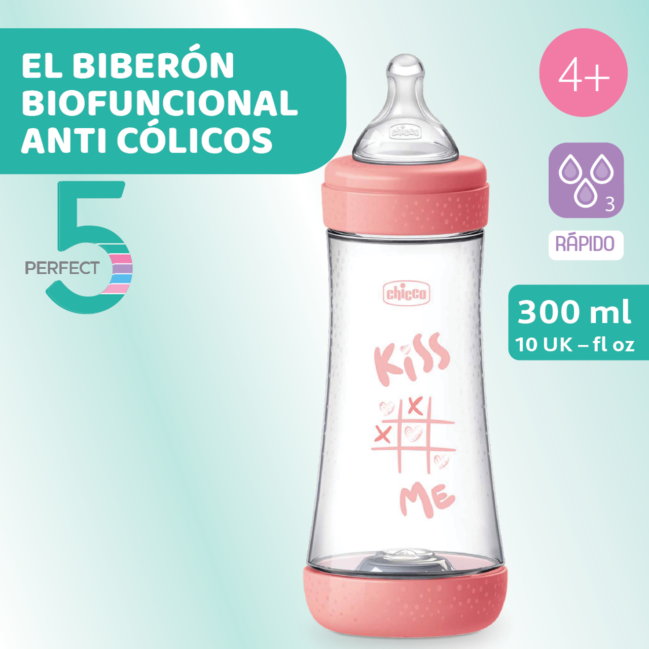 PERFECT5 300ml Biberón Silicona 4m+ Chicco - 1