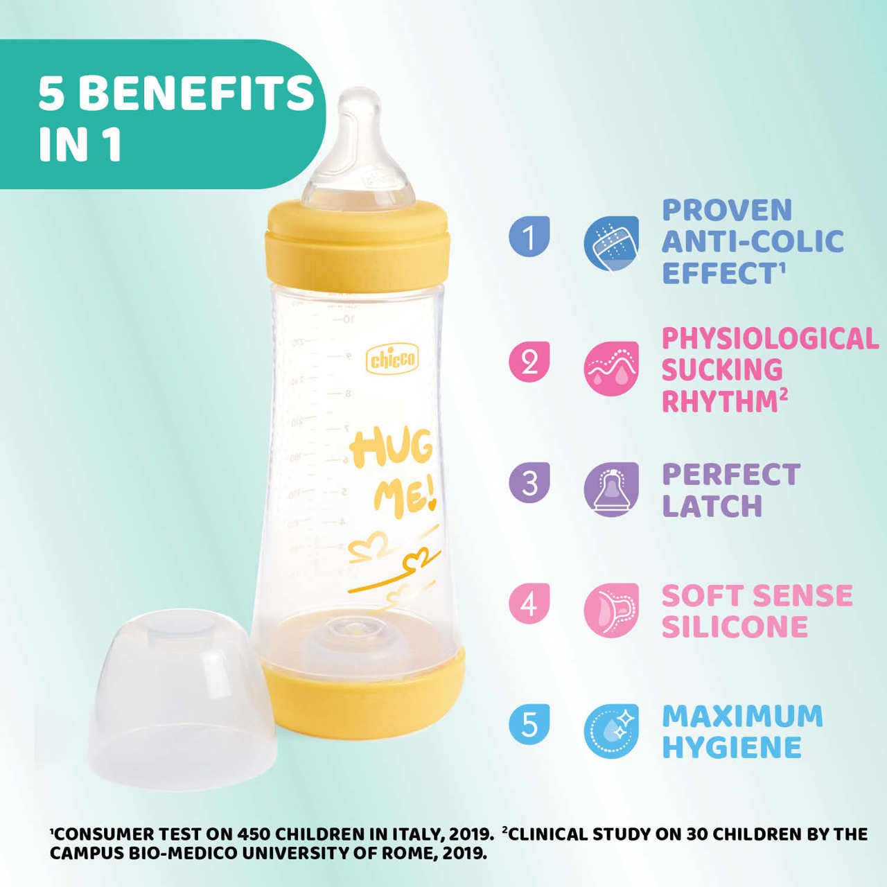 Babyfläschchen Perfect 5, 300 ml, Schneller Fluss, Silikon null - 2