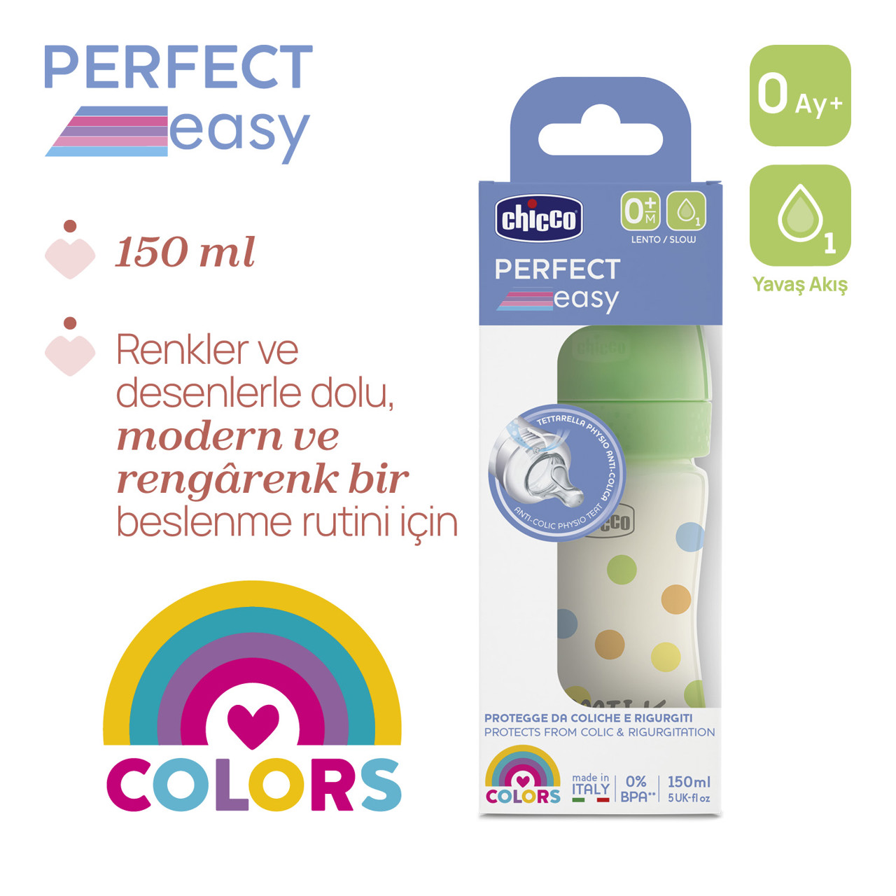 PERFECT EASY BİBERON PP 150 ML YAVAŞ AKIŞ UNISEX null - 6