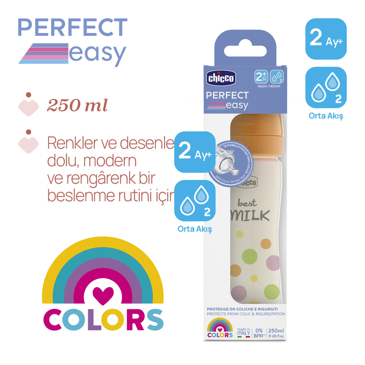 PERFECT EASY BİBERON PP 250 ML ORTA AKIŞ  null - 4