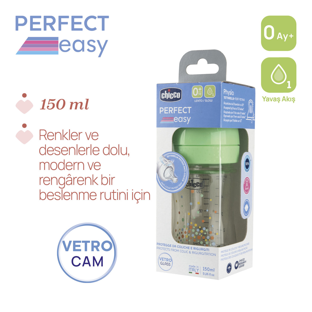 PERFECT EASY BİBERON CAM 150 ML YAVAŞ AKIŞ - UNISEX null - 4
