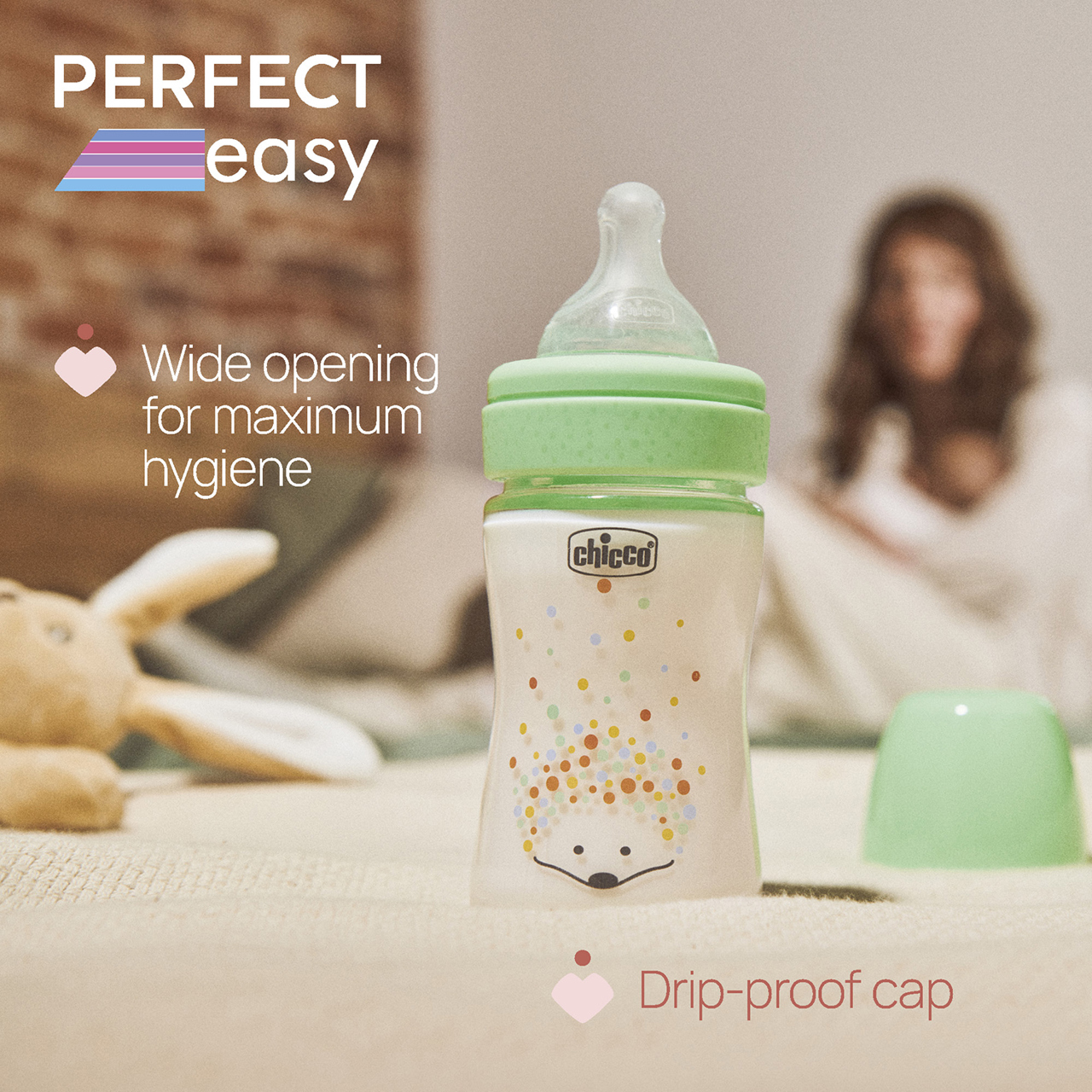 Babyfläschchen PERFECT EASY  Glas,150 ml, 0M+, langsamer Fluss null - 4