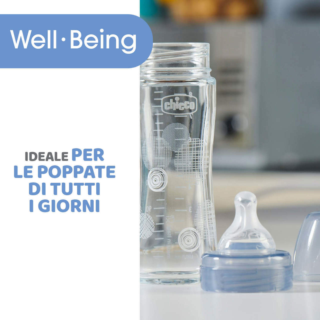 Biberon Well-Being 240 ml Flusso Lento in Vetro image number 2