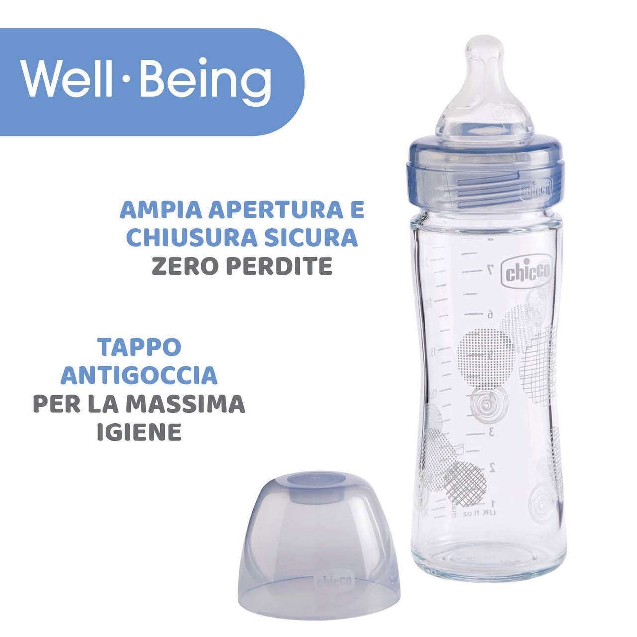 Biberon Well-Being 240 ml Flusso Lento in Vetro image number 6