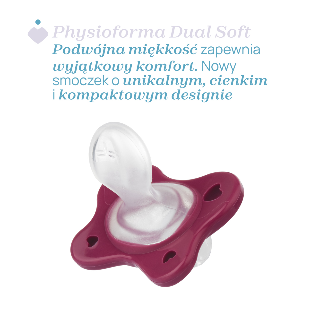 SMOCZEK USPOKAJAJĄCY PHYSIOFORMA DUAL SOFT SILIKONOWY  2-6 M+ 2 SZT null - 2