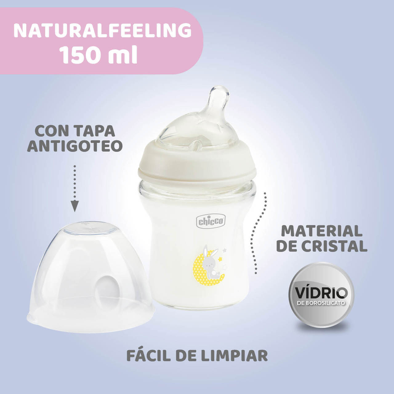 NaturalFeeling 150ml Biberón Cristal 0m+ image number 6