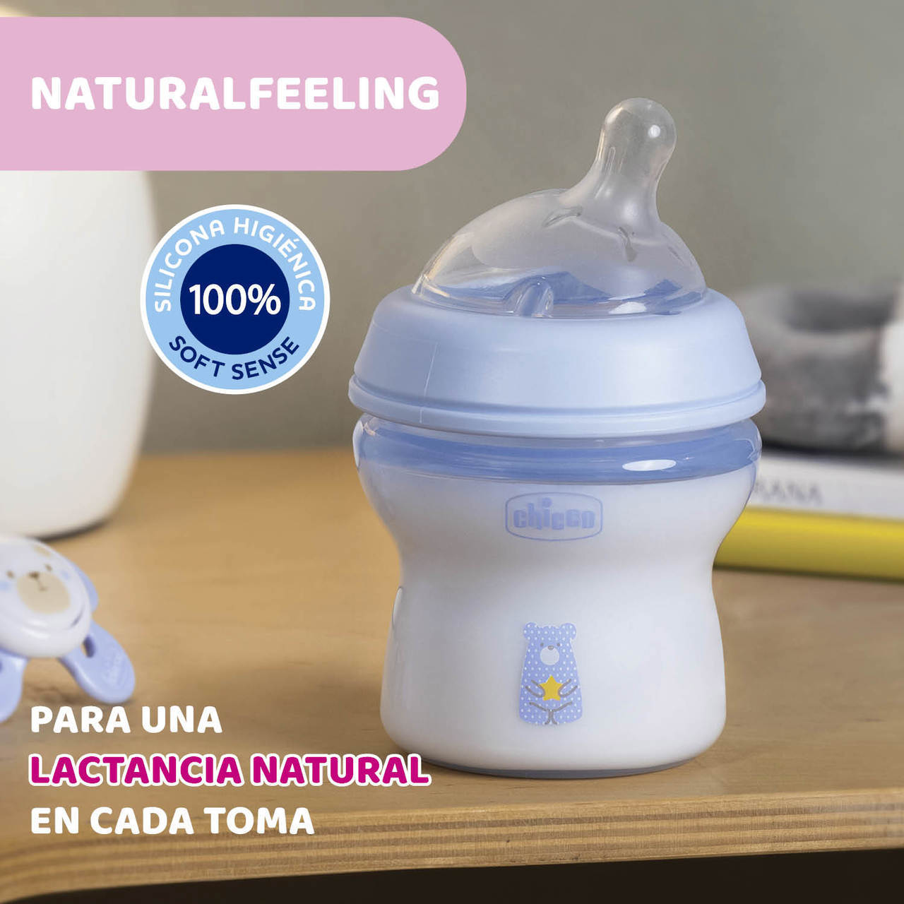 Chicco natural feeling biberón tetina inclinada 2m+ 250ml - Farmacia en  Casa Online