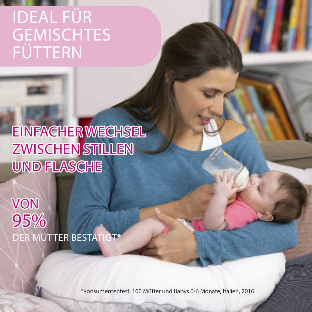 Natural Feeling Babyfläschchen 6 M+ 330 ml schneller Fluss null - 3