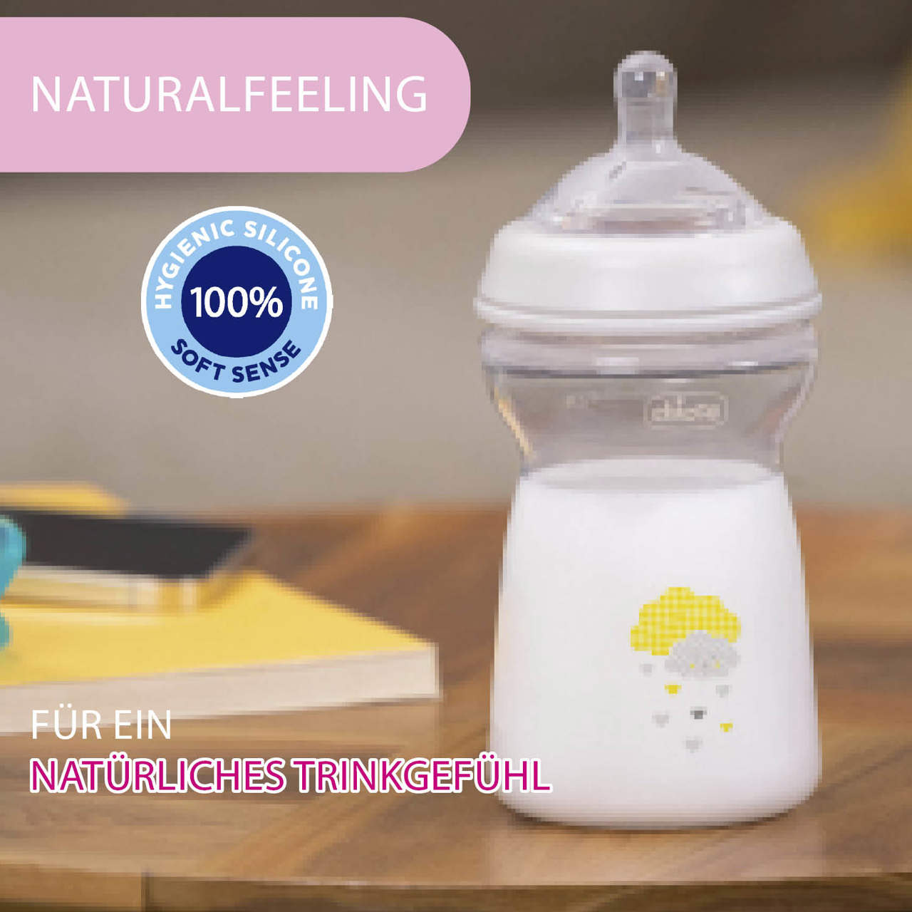 Natural Feeling Babyfläschchen 6 M+ 330 ml schneller Fluss null - 4