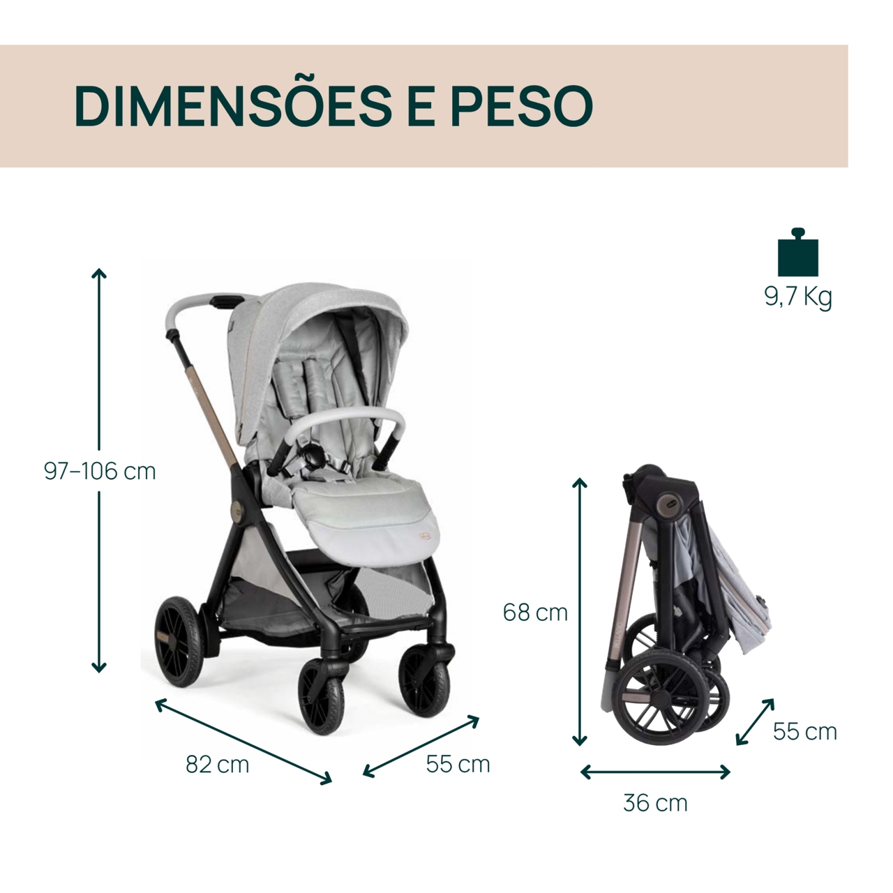 Trio Bellagio c/ alcofa flexi e First Seat Recline Chicco - 25
