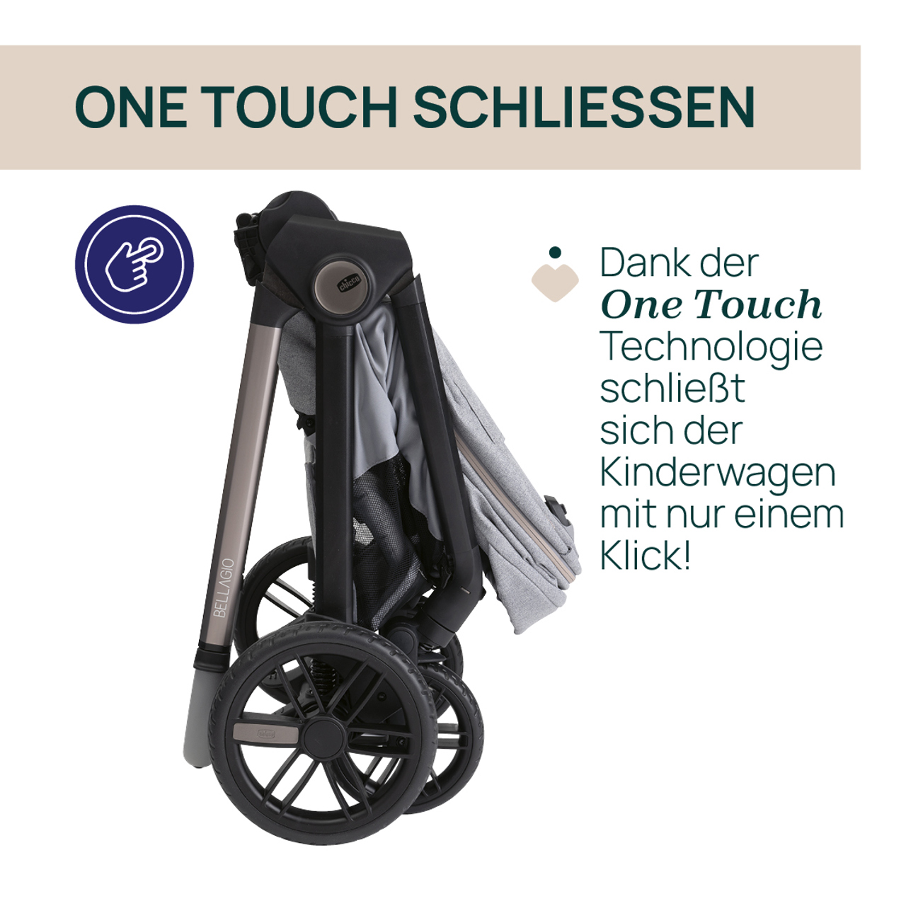 Bellagio 2, modularer, selbstschlie&szlig;ender Kinderwagen null - 1