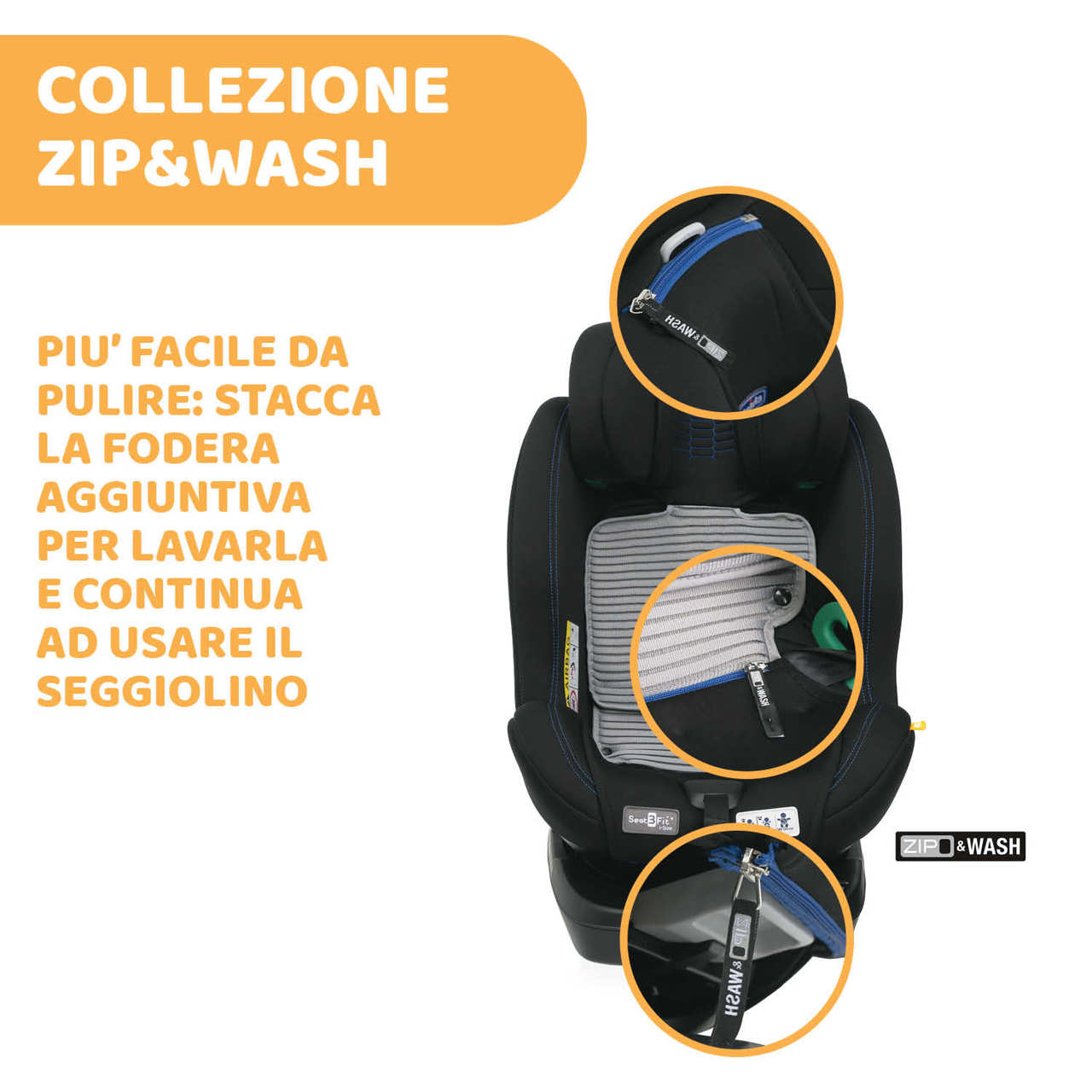 Seggiolino auto Seat3Fit  Zip&Wash Air (40-125 cm) image number 2