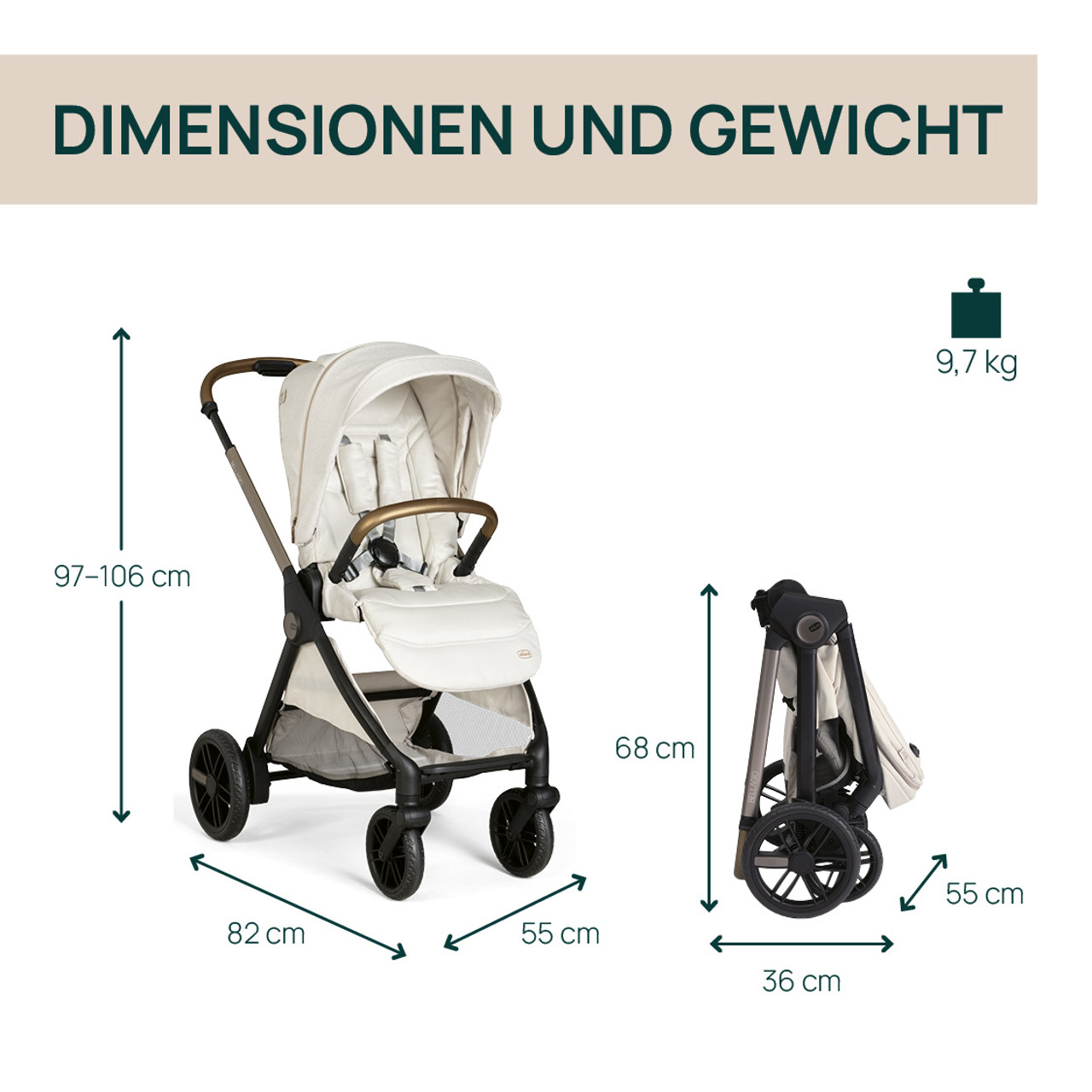 Bellagio, modularer Kinderwagen null - 2