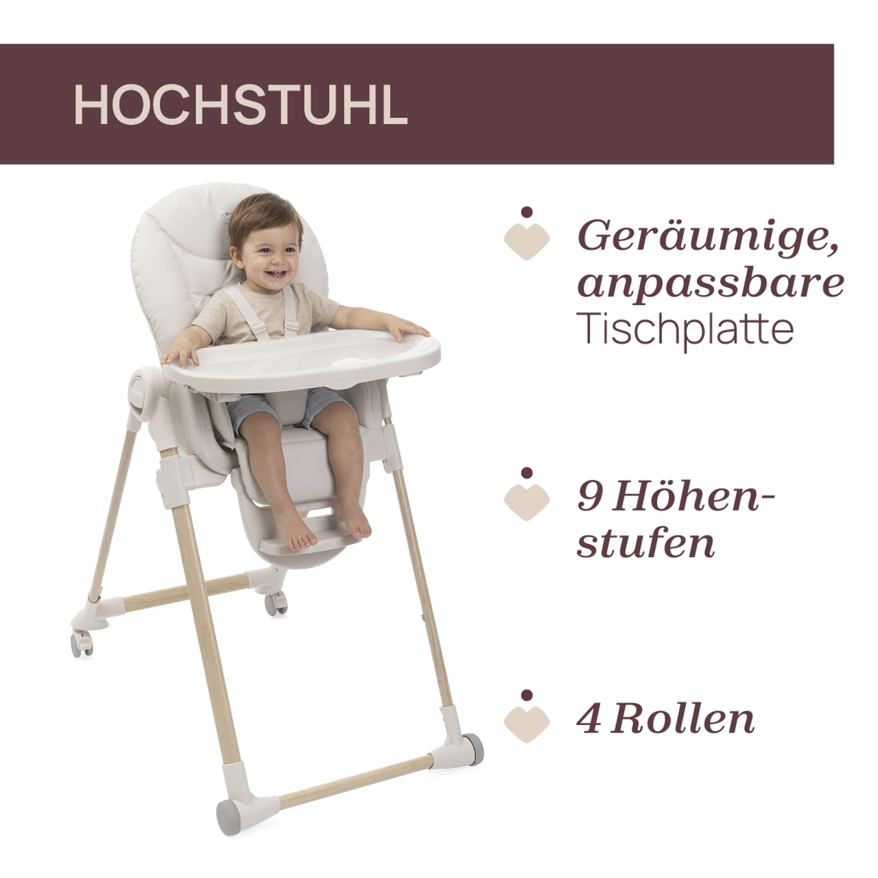 Hochstuhl Polly Armonia mit R&auml;dern null - 4