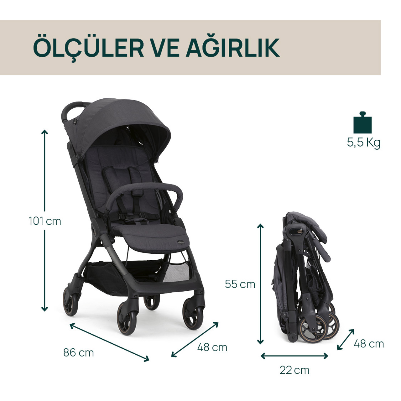 CHICCO WE 2 BEBEK ARABASI EBONY null - 12