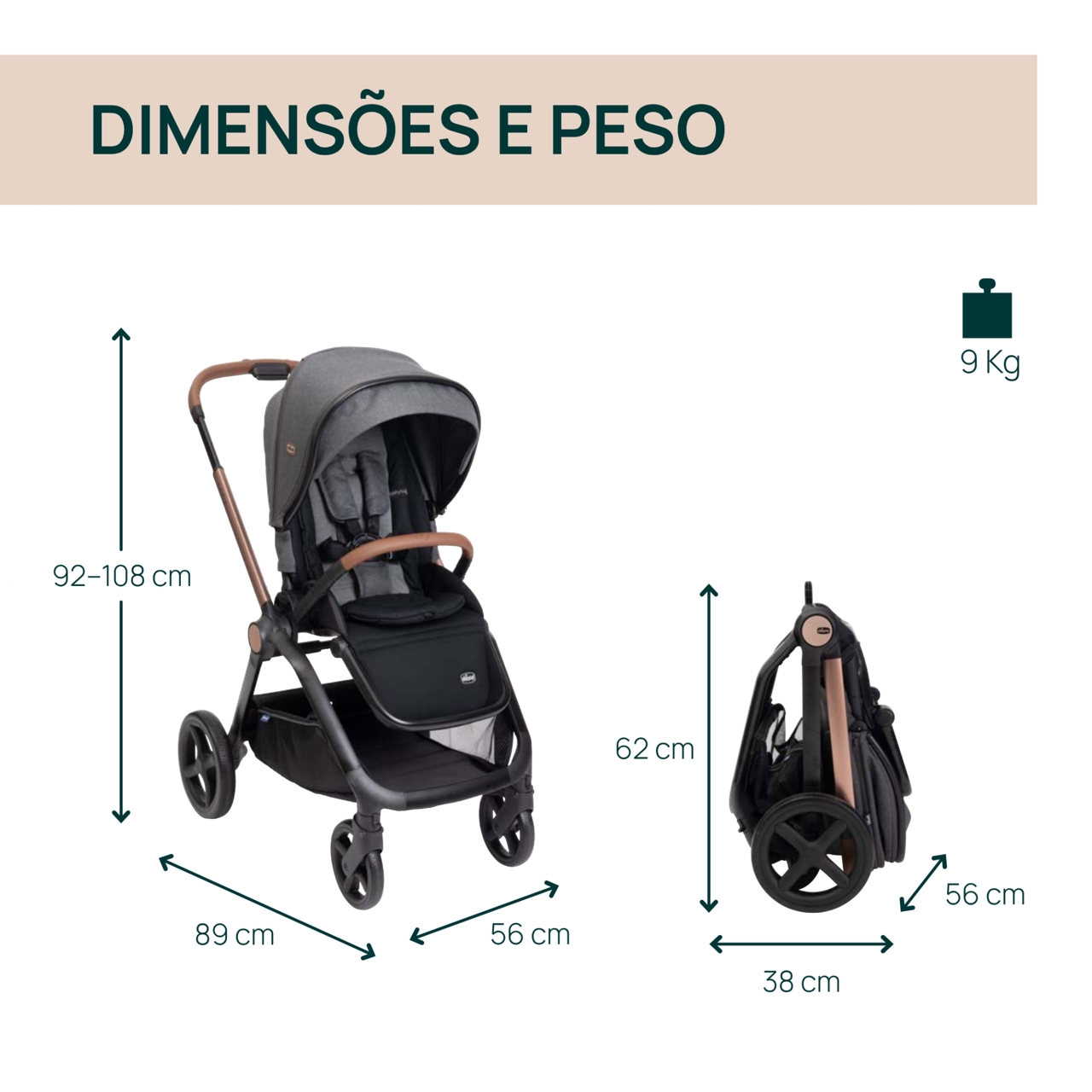Trio Mysa com Alcofa Flexi e Cadeira Auto First-Seat Chicco - 1
