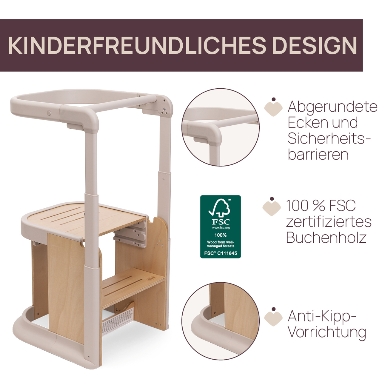 Mitwachsender Lernturm 4 in 1 Meraviglia null - 2