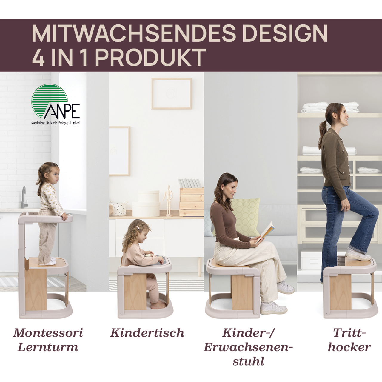 Mitwachsender Lernturm 4 in 1 Meraviglia null - 1