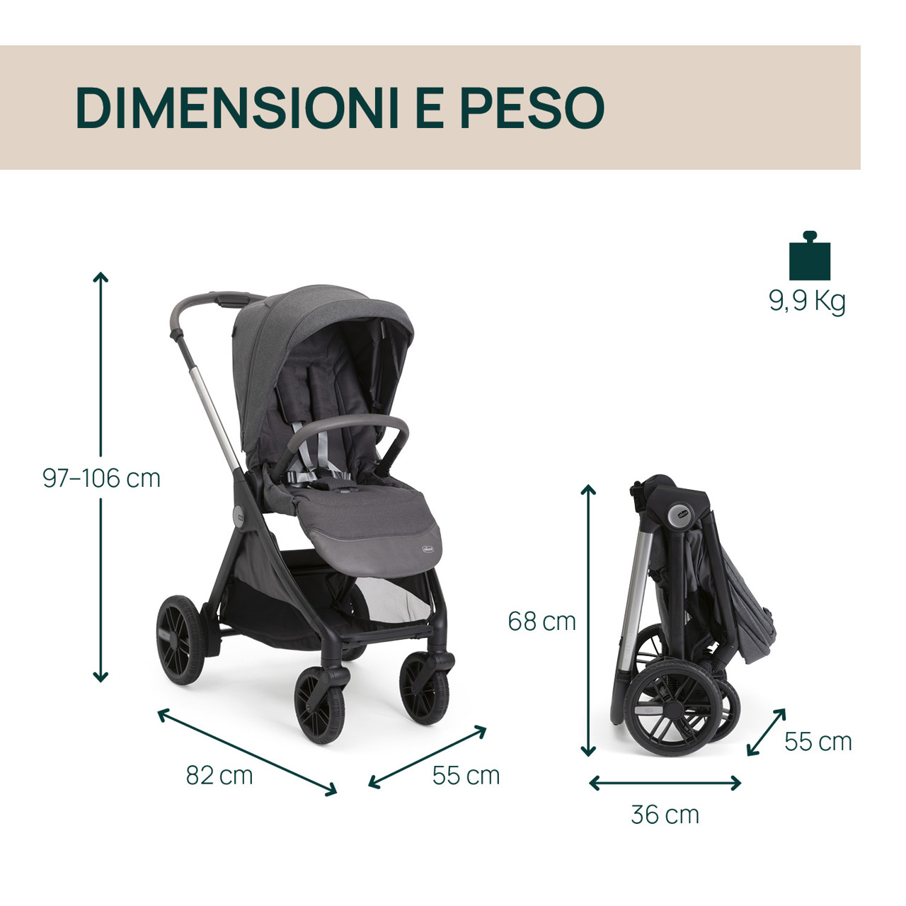 Trio Bellagio 2 Gran Comfort con First Seat Recline Chicco - 1