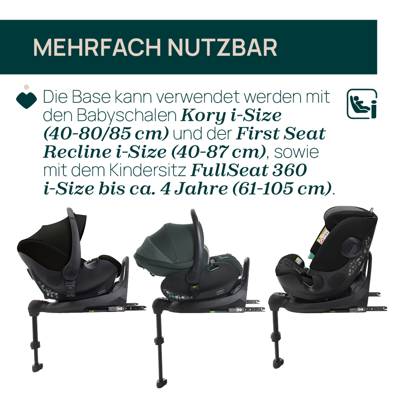 Drehbare Full 360 Base i-Size f&uuml;r Kory/ First Seat Recline und Full Seat 360 null - 1