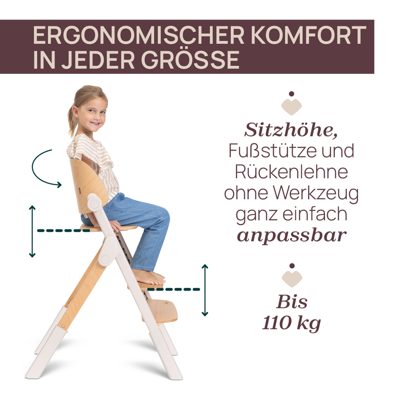 Mitwachsender Hochstuhl Meraviglia Up aus Holz null - 5