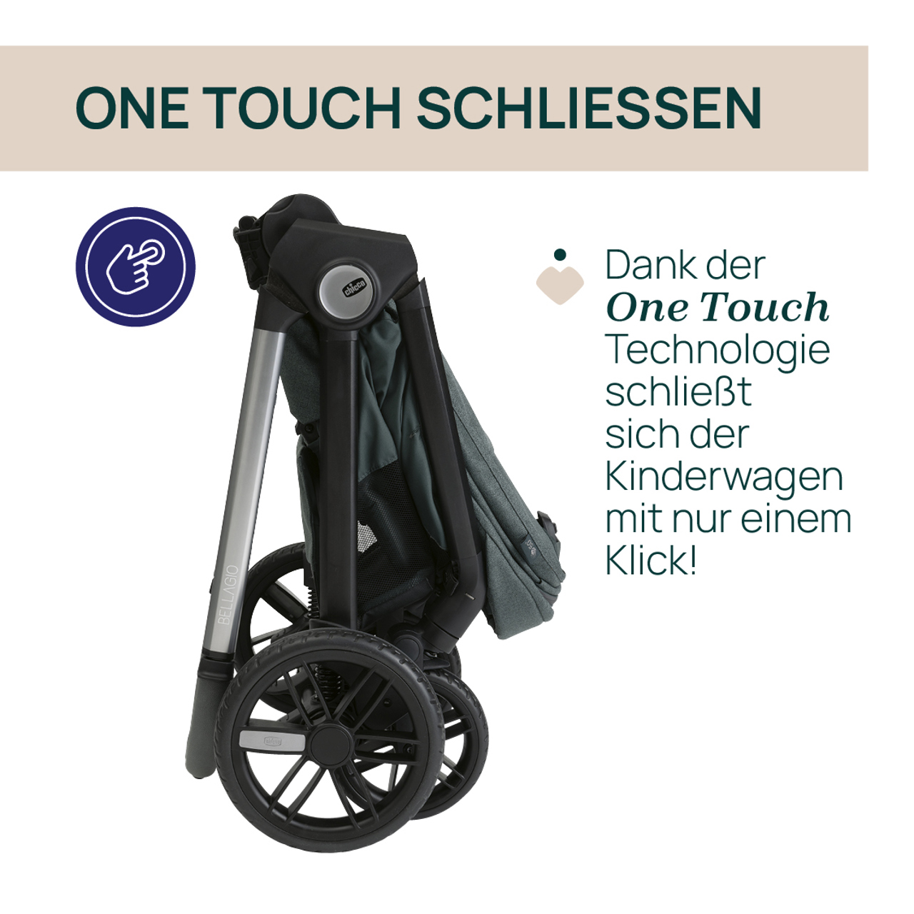 Bellagio 2, modularer, selbstschlie&szlig;ender Kinderwagen null - 2