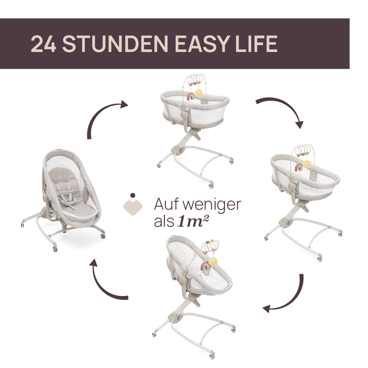 Mitwachsender Stubenwagen Baby Hug 4in1 Armonia null - 5
