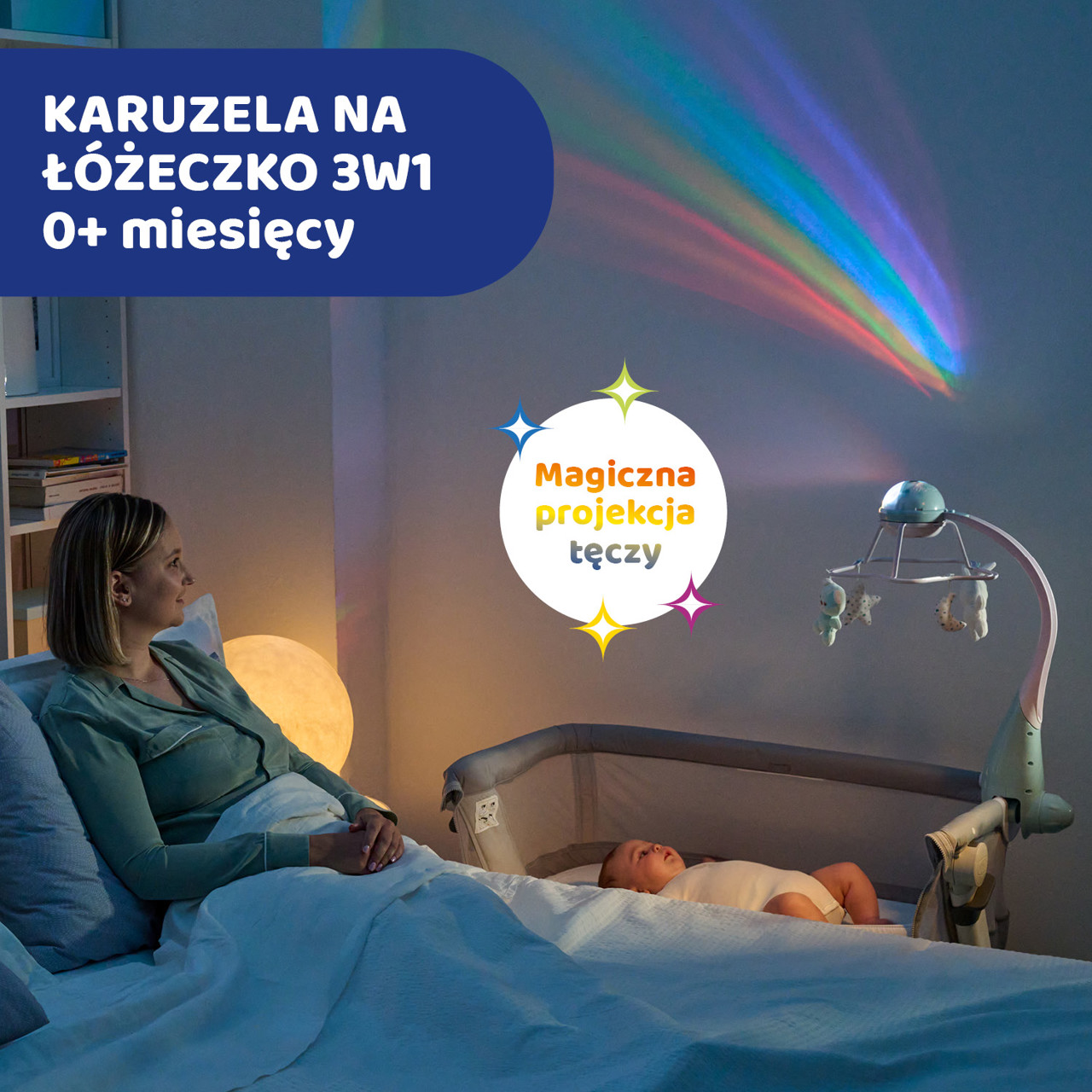 KARUZELA NA ŁÓŻECZKO RAINBOW 3w1 null - 1