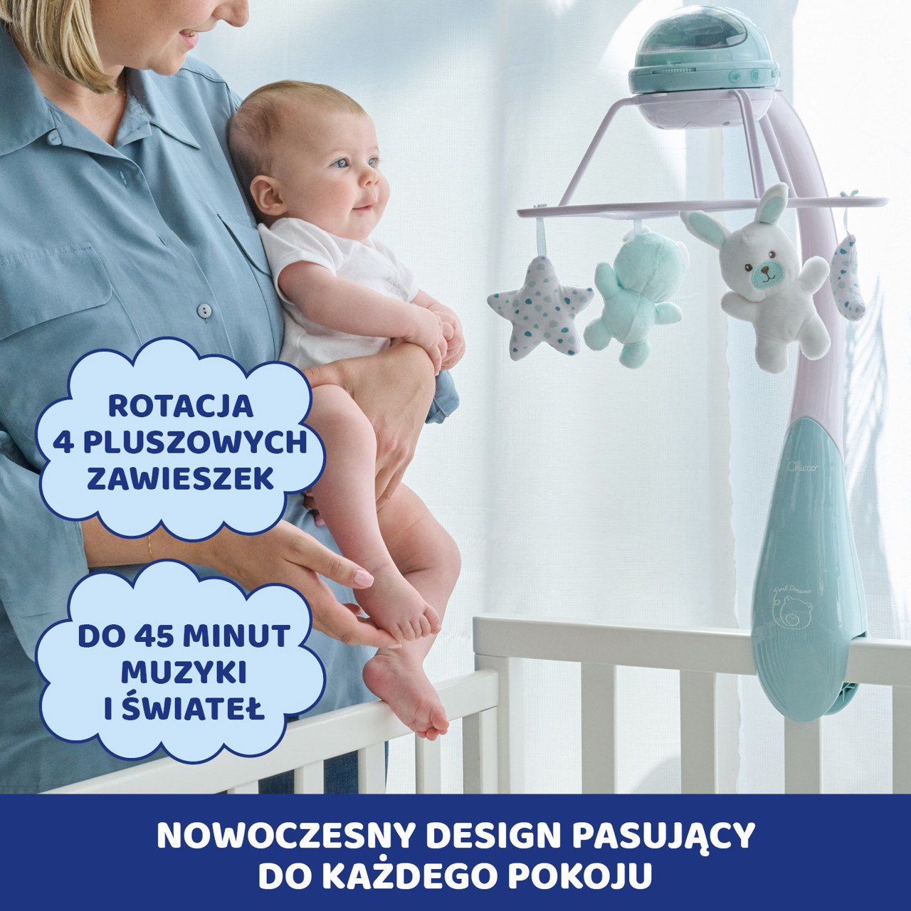 KARUZELA NA ŁÓŻECZKO RAINBOW 3w1 null - 2