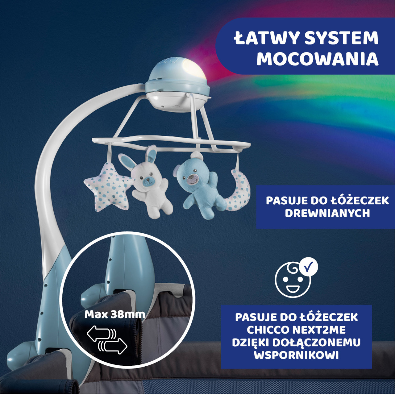 KARUZELA NA ŁÓŻECZKO RAINBOW 3w1 null - 6