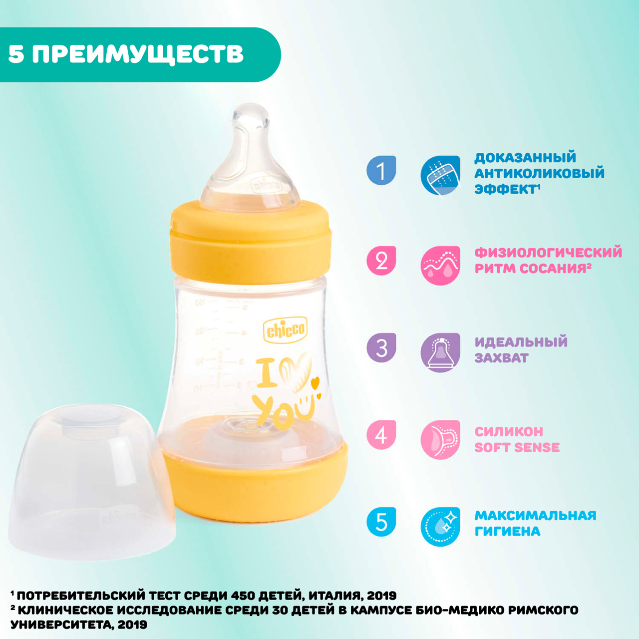 Бутылочка для кормления PERFECT 5, 150 мл - МЕДЛЕННЫЙ поток null - 7