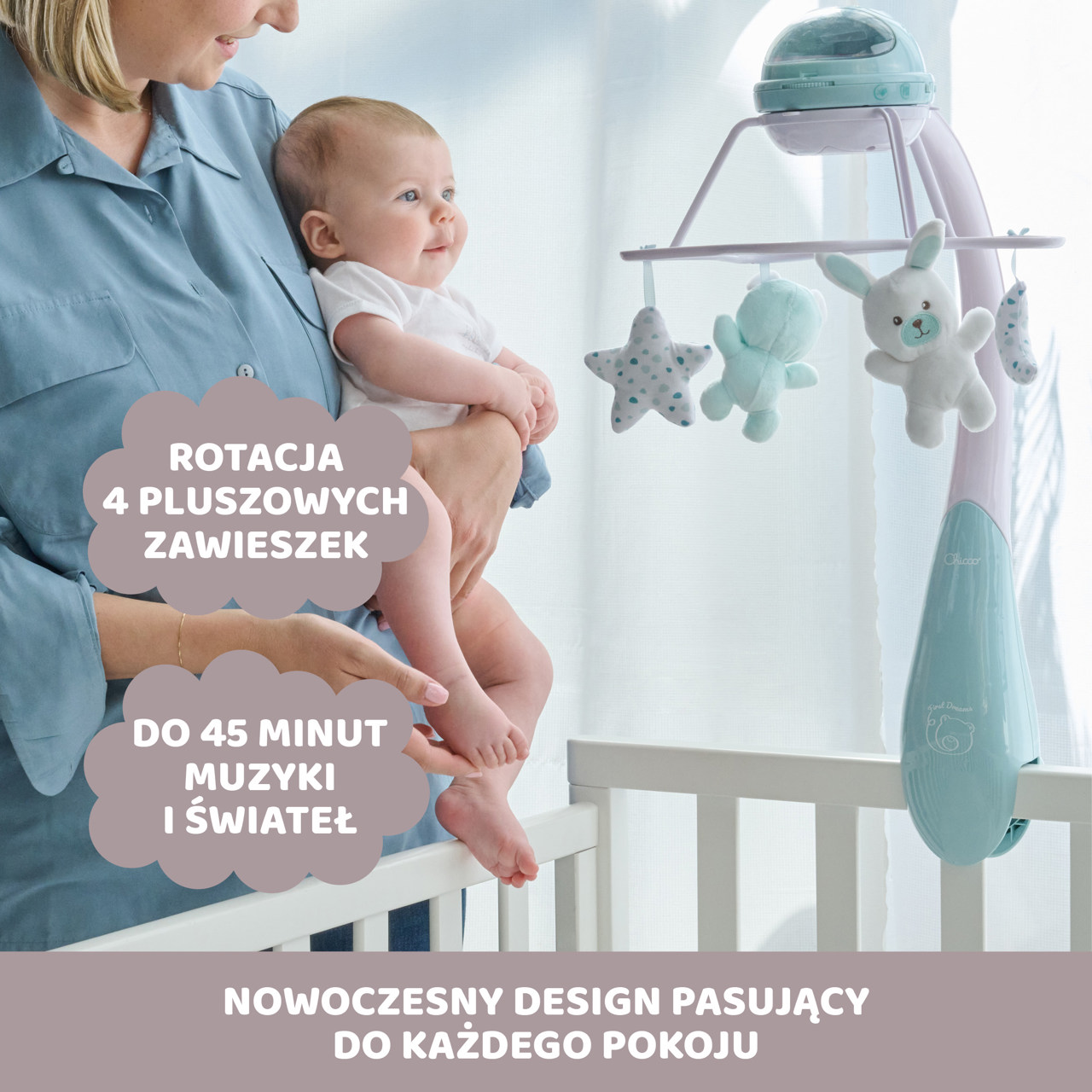 KARUZELA NA ŁÓŻECZKO RAINBOW 3w1 null - 3