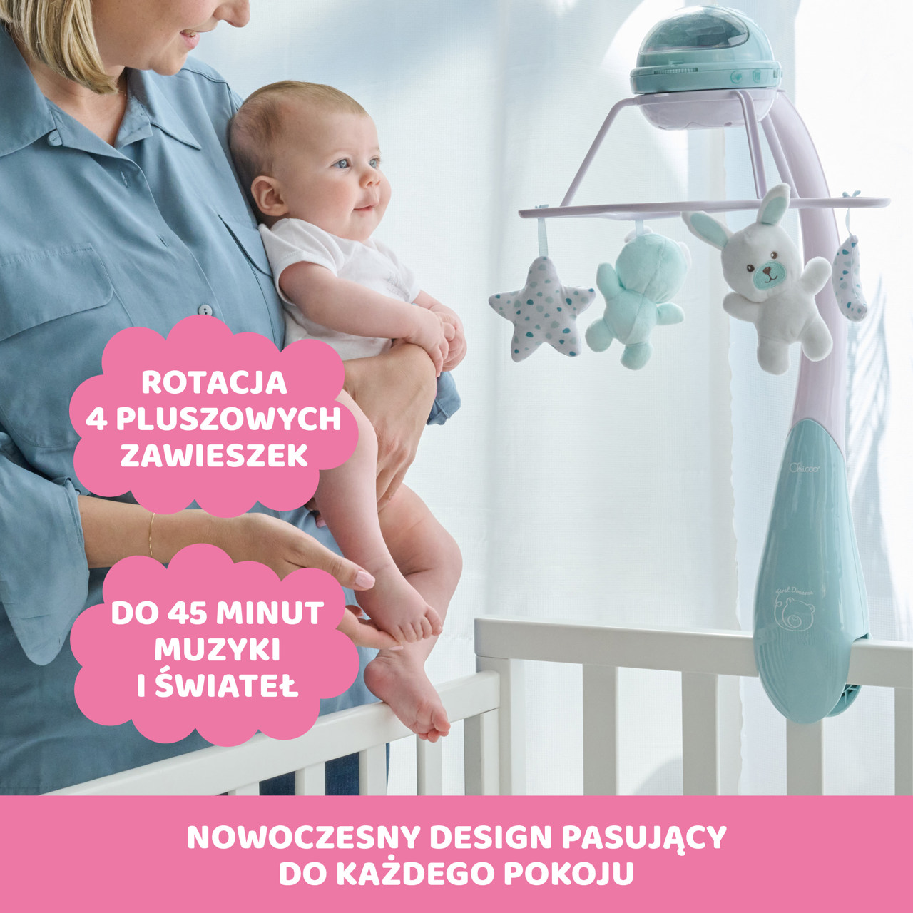 KARUZELA NA ŁÓŻECZKO RAINBOW 3w1 null - 3