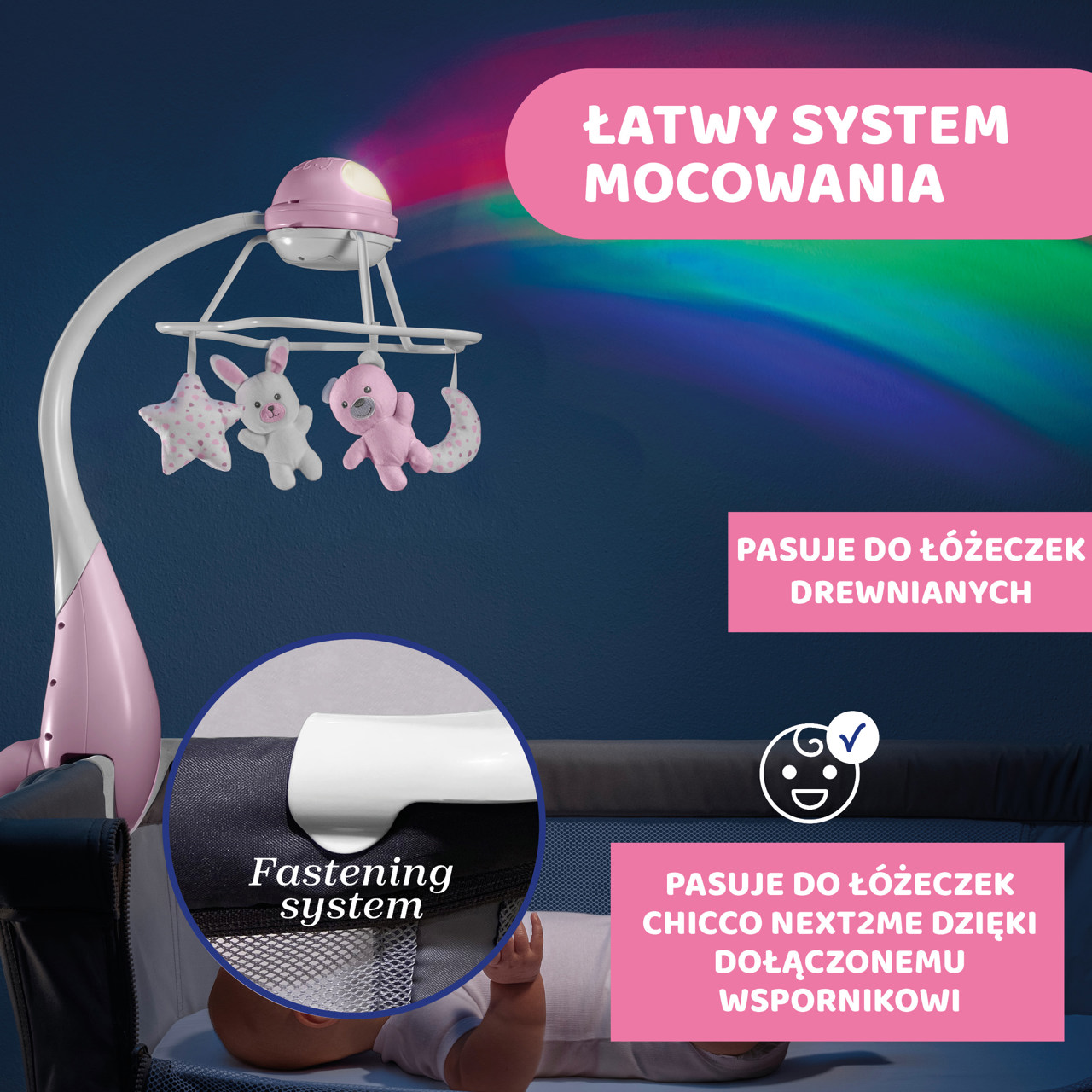 KARUZELA NA ŁÓŻECZKO RAINBOW 3w1 null - 7