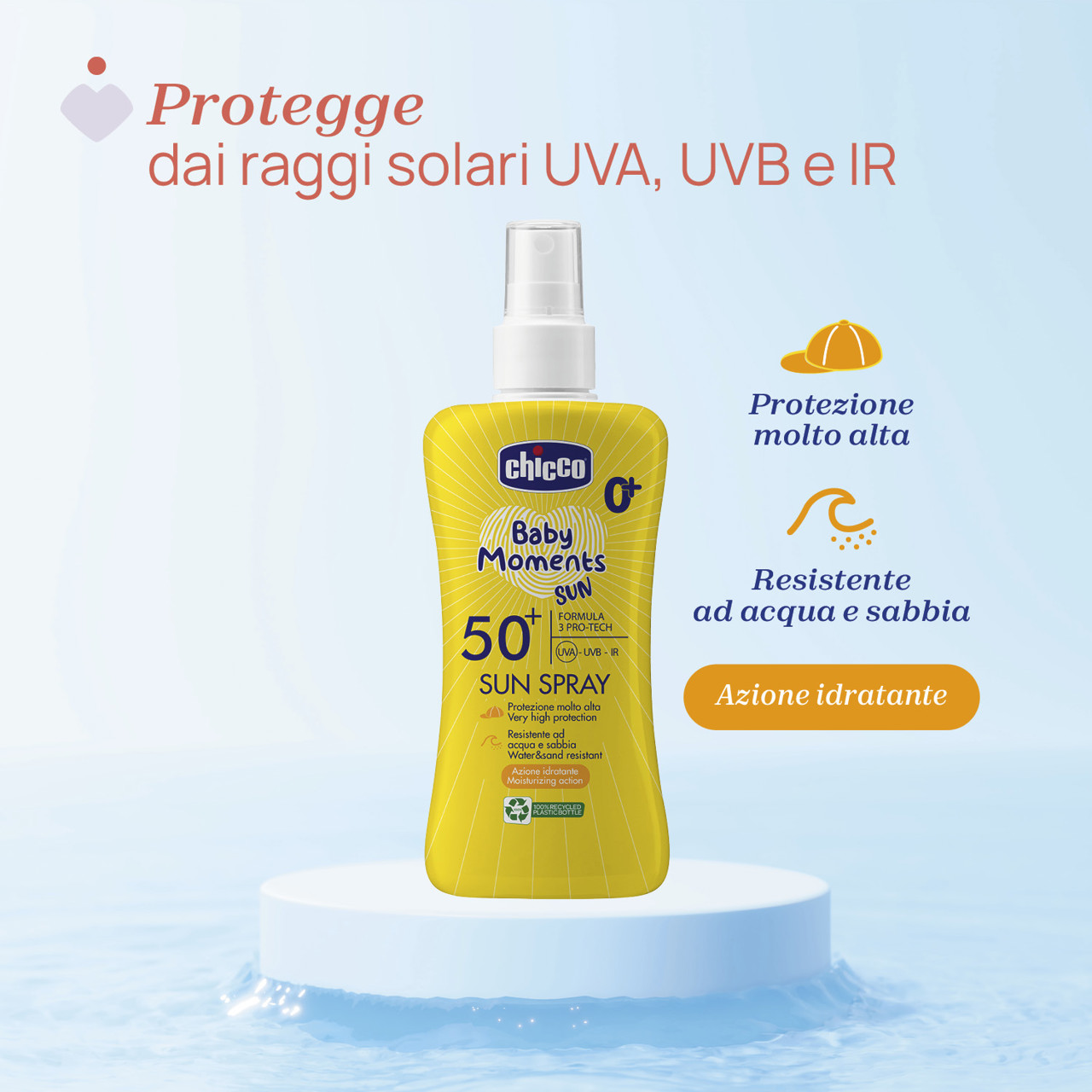 SPF 50+ Latte Solare Spray. Protezione molto alta. Chicco - 2
