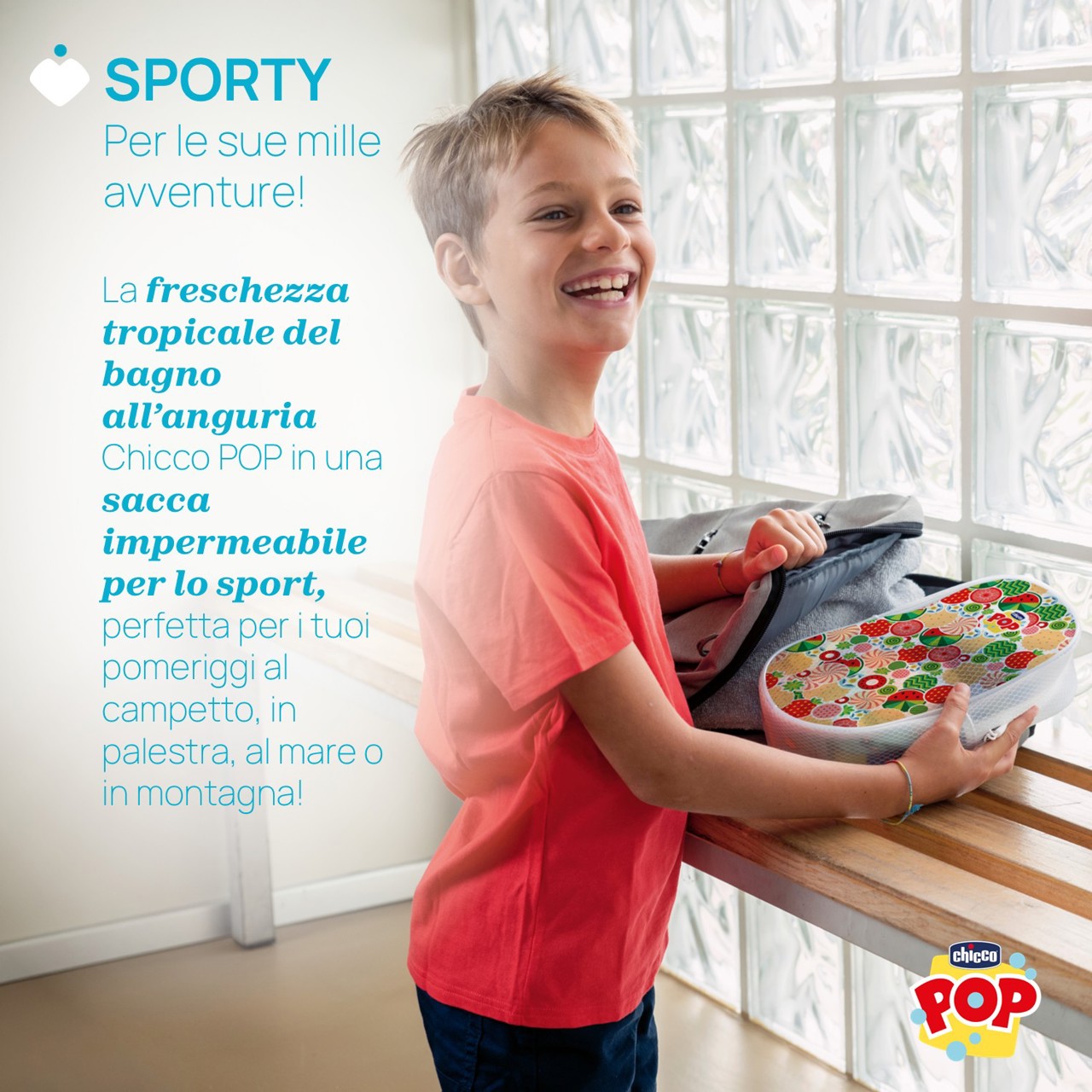  Sporty gift set - bagnodoccia all'anguria 300ml con sacca sportiva Chicco - 1