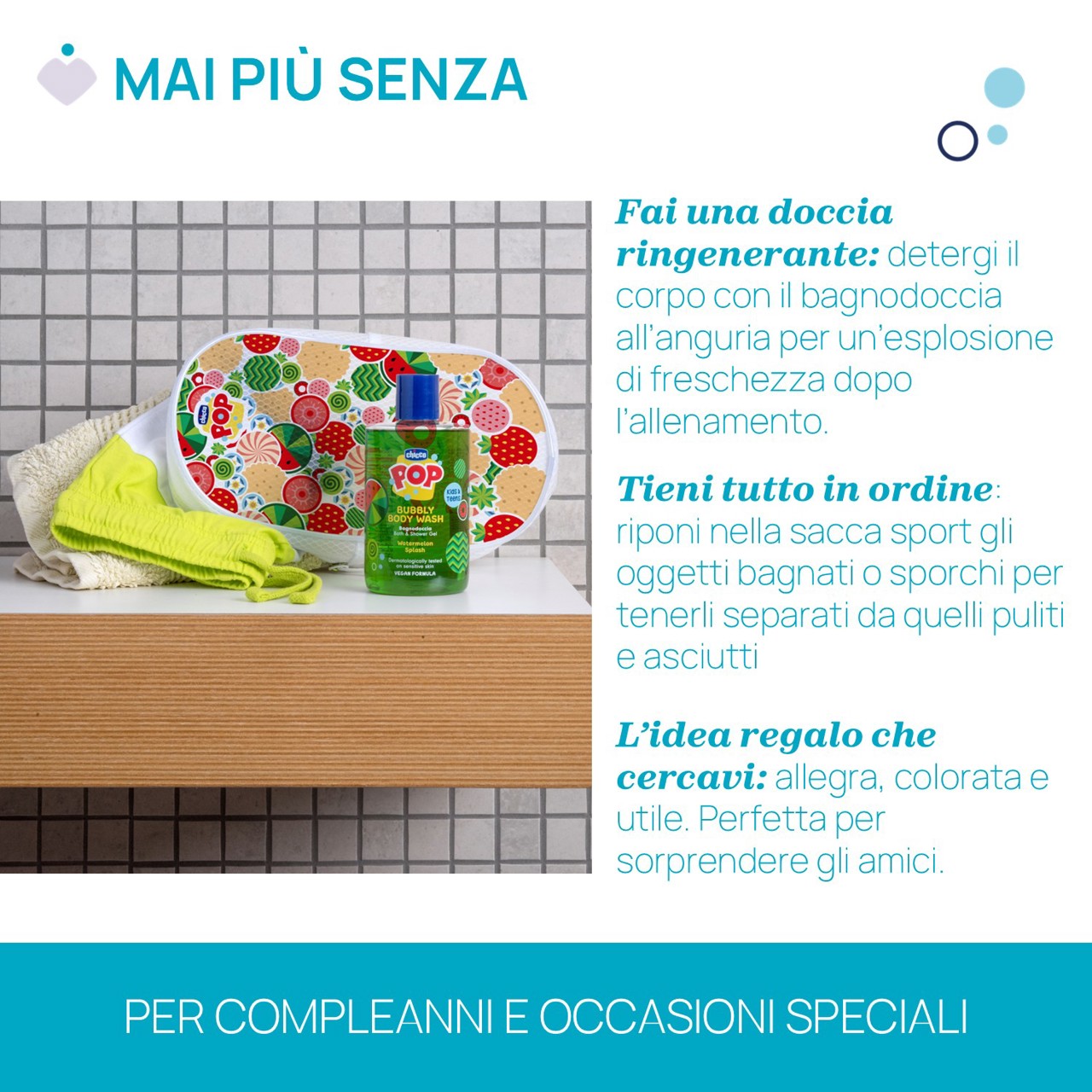  Sporty gift set - bagnodoccia all'anguria 300ml con sacca sportiva Chicco - 4