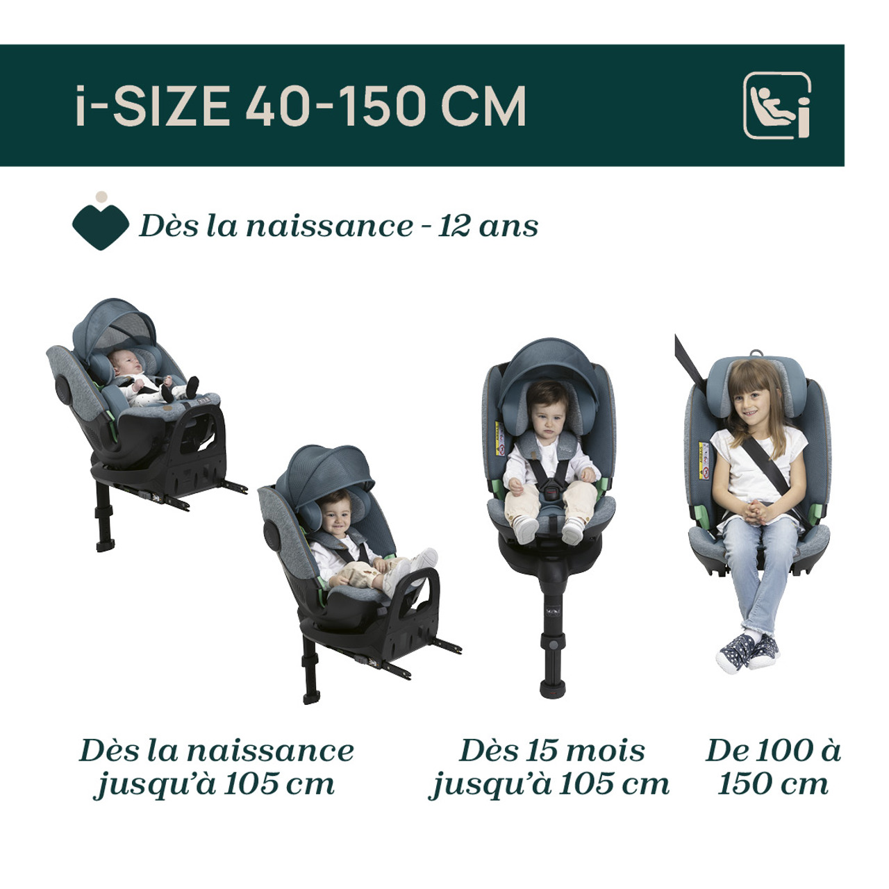 Siège-Auto Bi-Seat Air & Base rotative 360 i-Size (40-150 cm) image number 1
