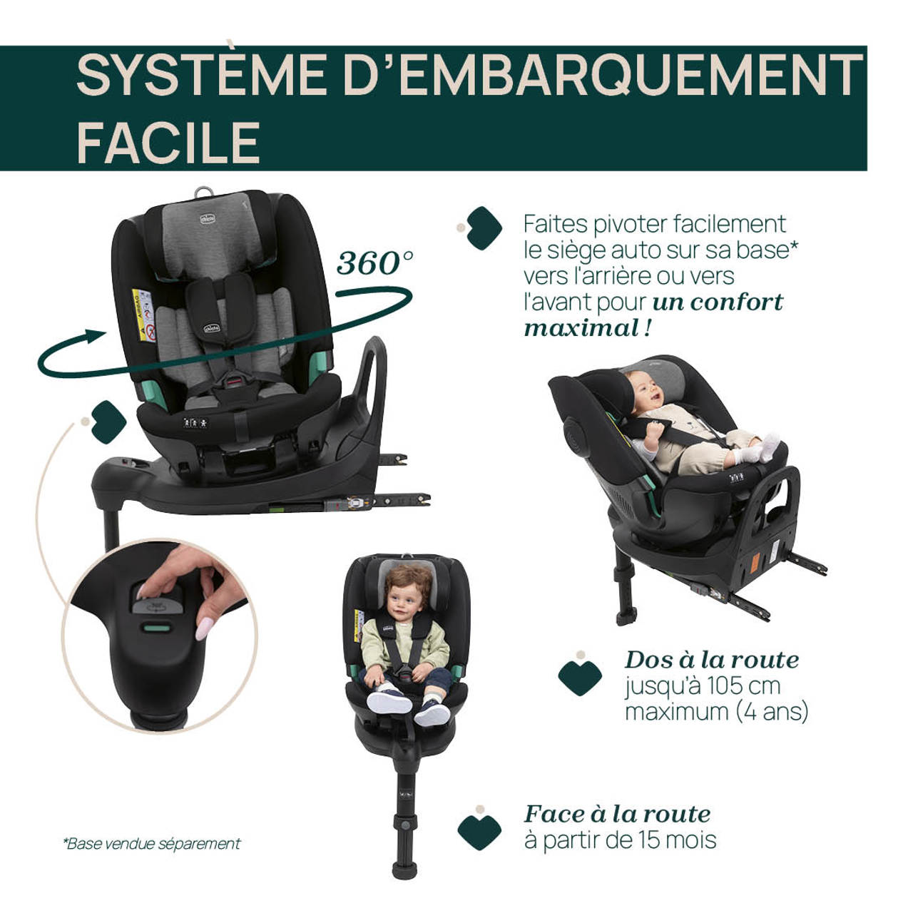 Siège-auto FullSeat 360 i-Size sans base (61-150 cm) Chicco - 3