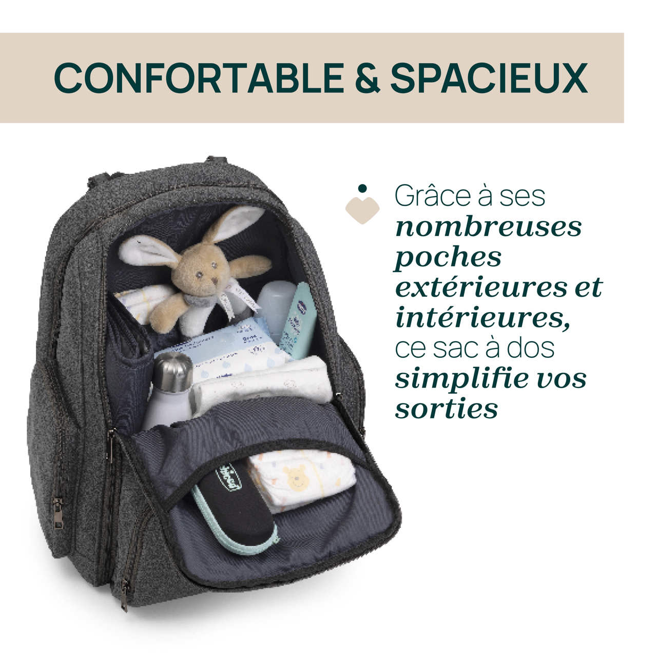 Sac &agrave; dos avec plan &agrave; langer Chicco - 6