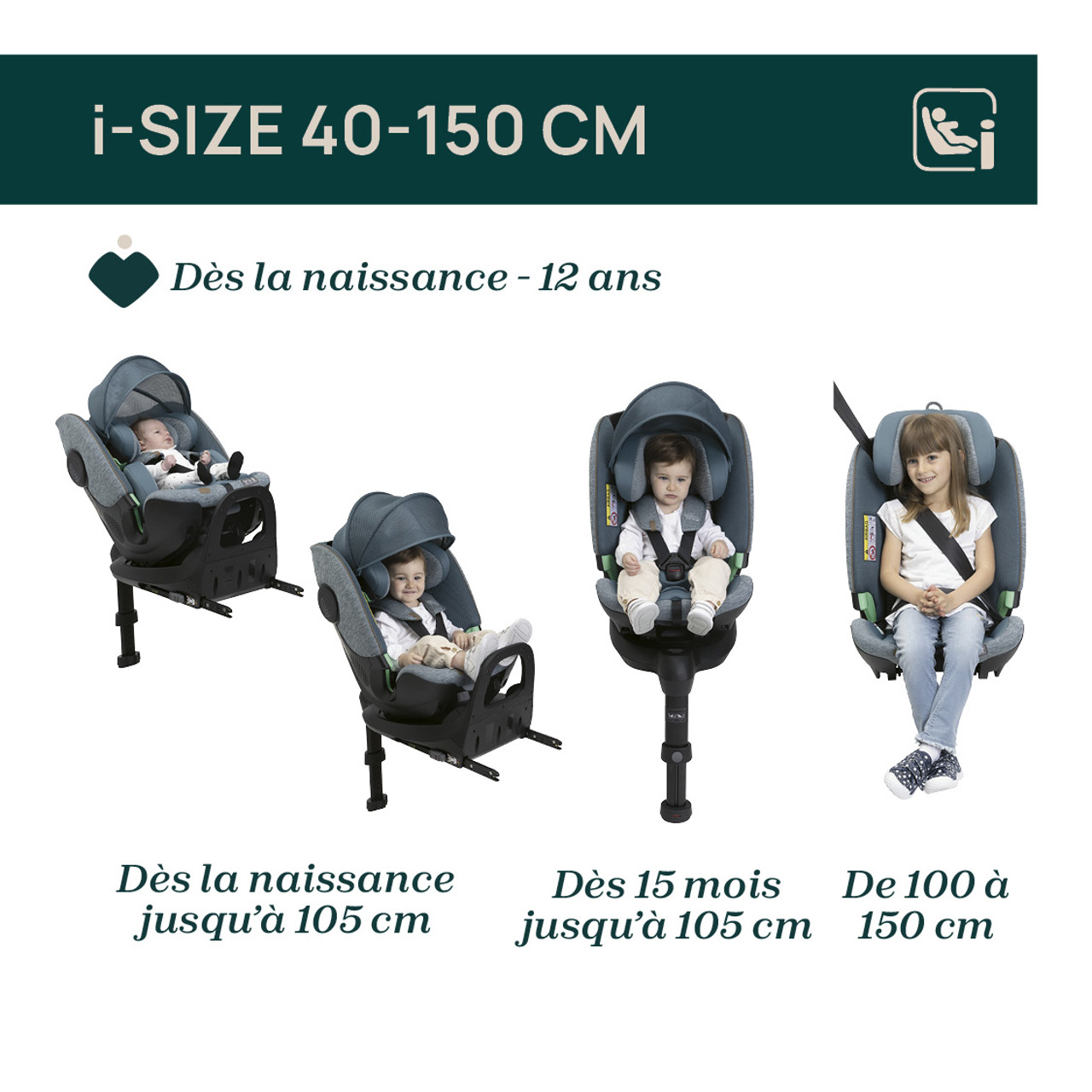 Siège-Auto Bi-Seat Air & Base Rotative 360 i-Size (40-150 cm) Chicco - 1