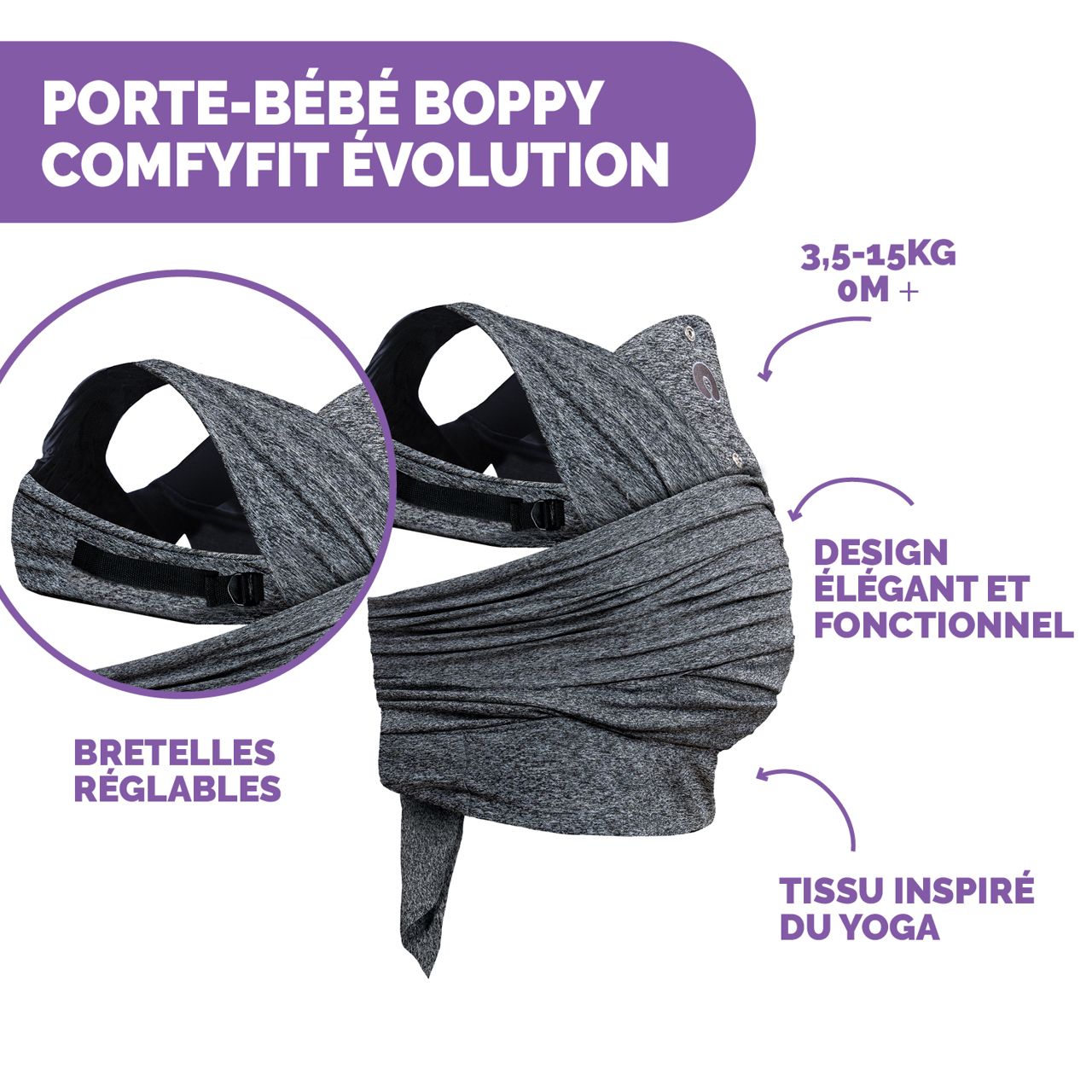 Porte-bébé Boppy Comfyfit Evolution image number 1