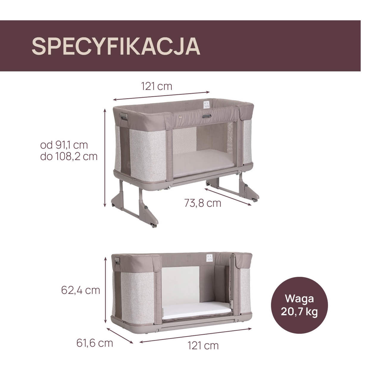 CHICCO NEXT2ME FOREVER Ł&Oacute;ŻECZKO DOSTAWNE 3W1 null - 9