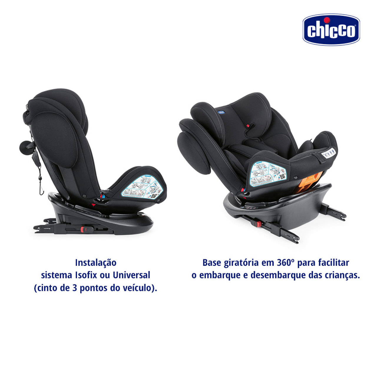 Cadeira Giratória 360 Chicco Seat4fix Black Isofix 0 A 36 Kg