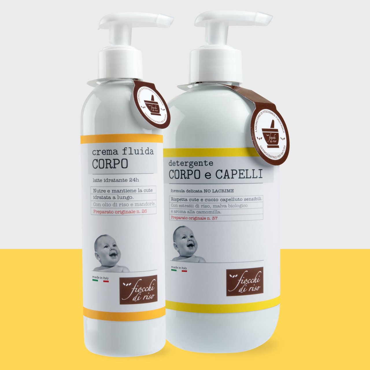 Bipacco Detergente CORPO e CAPELLI Camomilla e Crema Fluida Corpo FdR - Numero 2