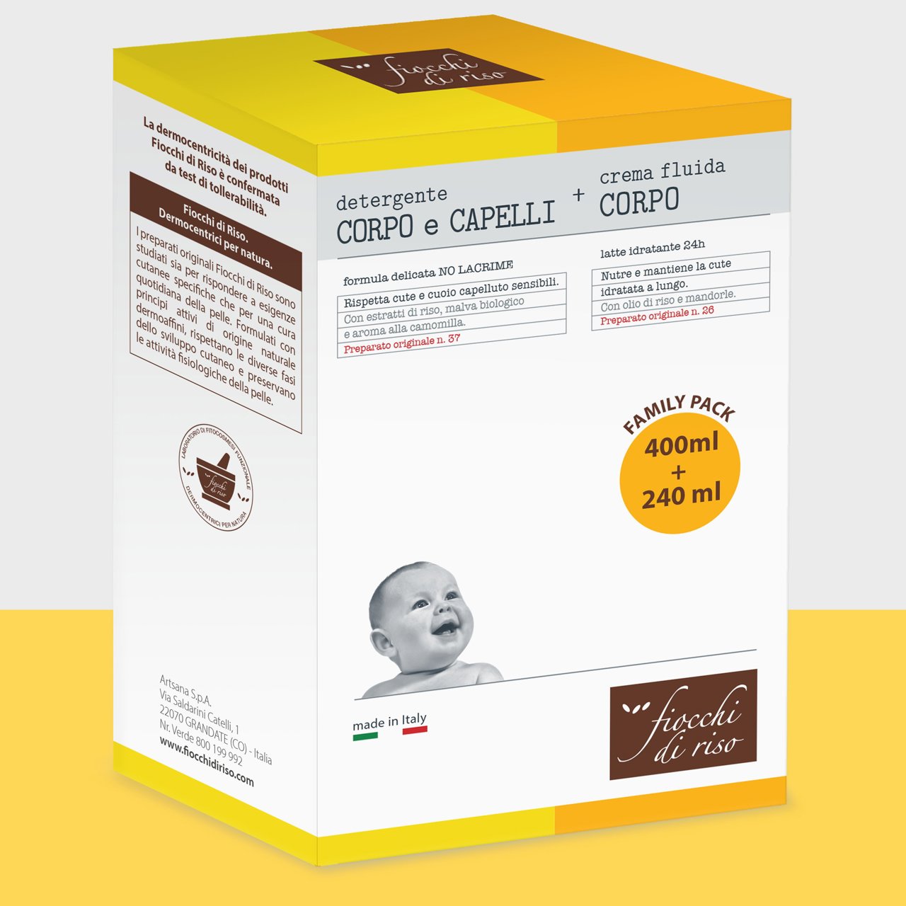 Bipacco Detergente CORPO e CAPELLI Camomilla e Crema Fluida Corpo FdR - Numero 1